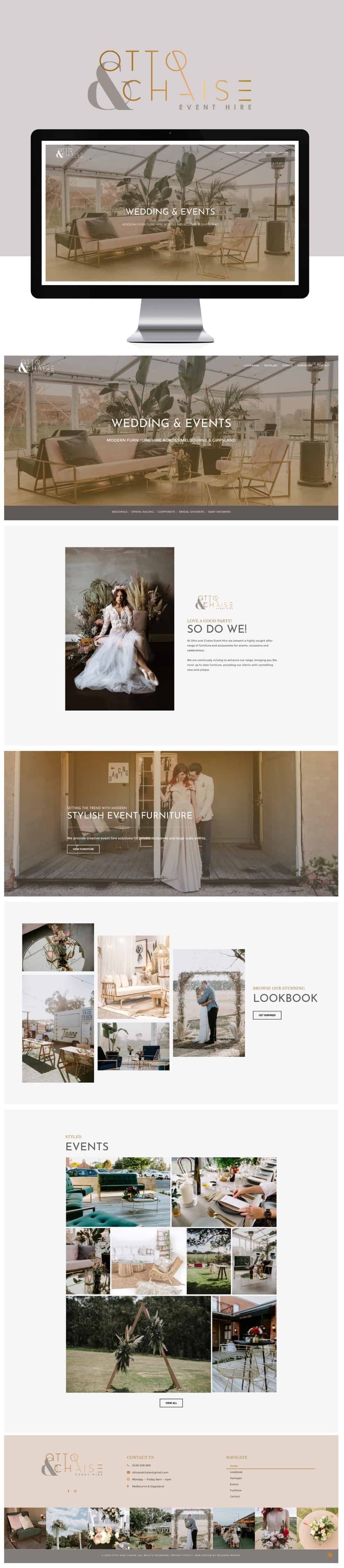 Wordpress website design wedding event hire