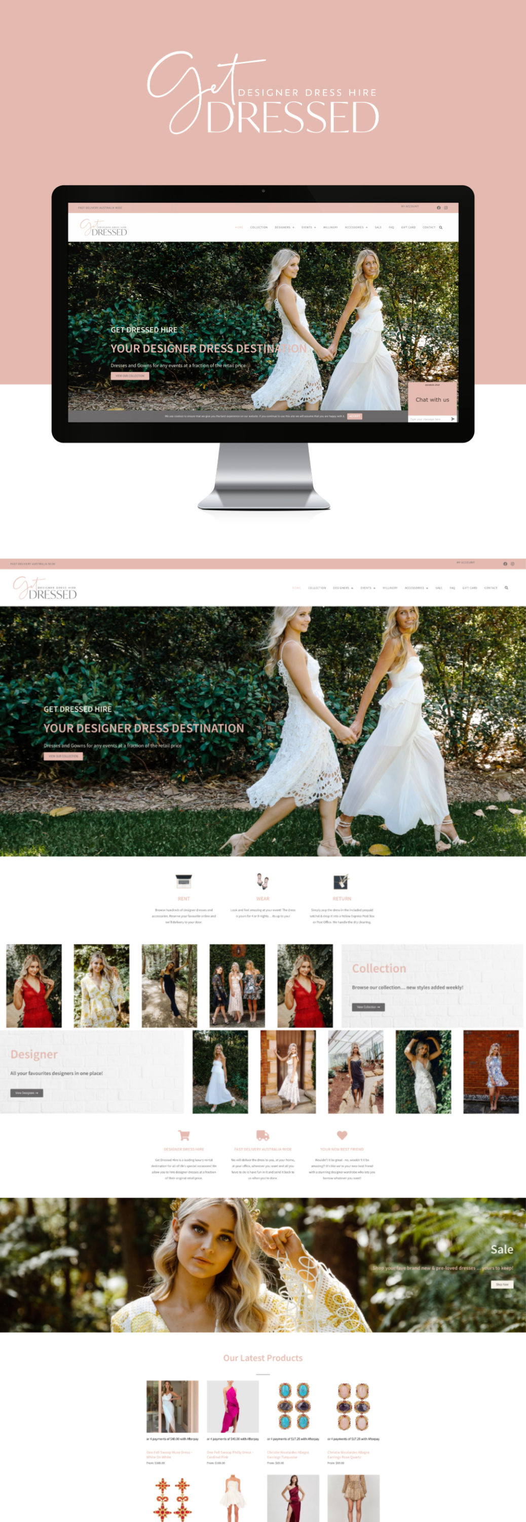 Wordpress website design designer dress rental